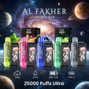 AL Fakher Crown Bar Ultra 25K Puffs dual mode LED display