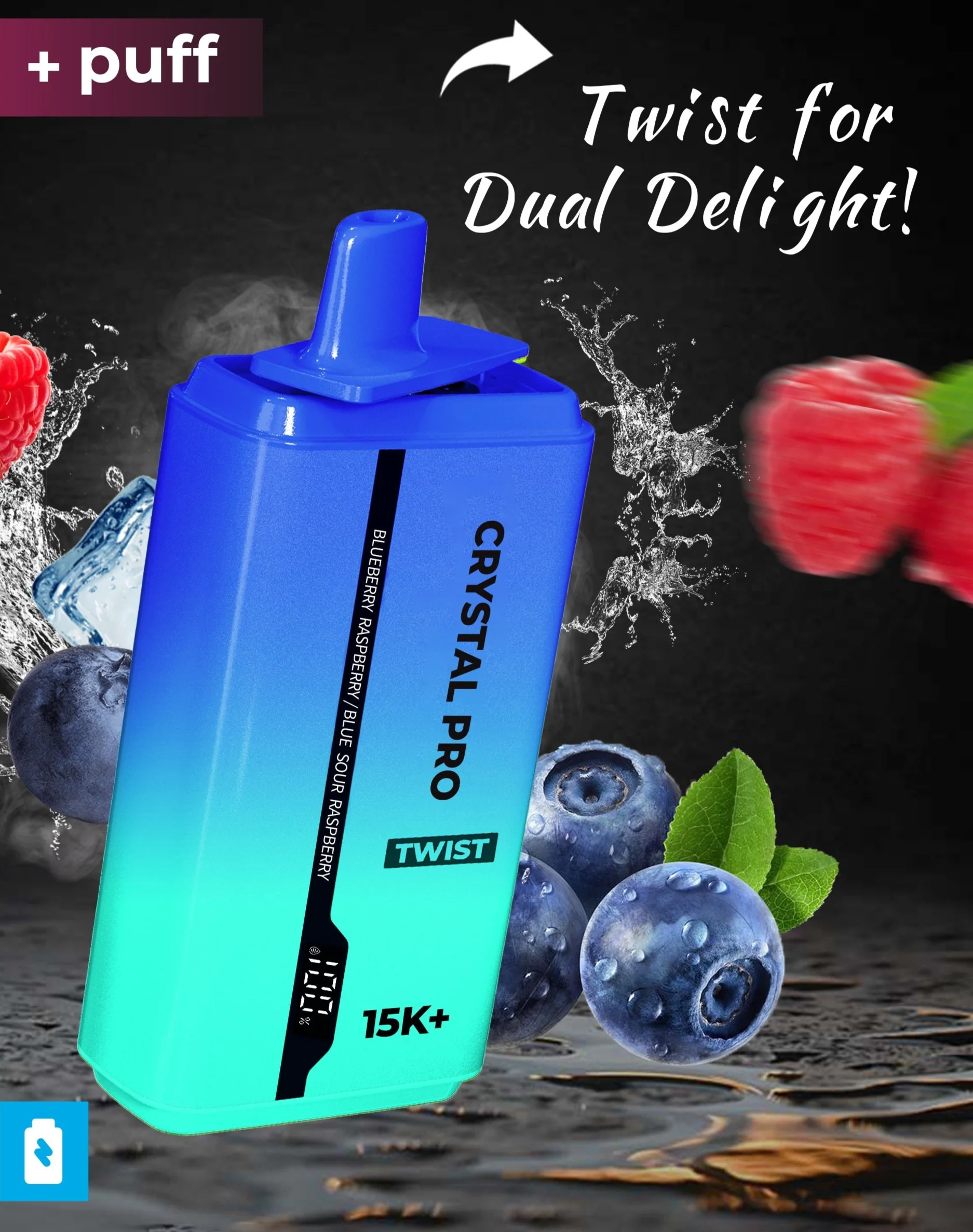 crystal pro twist 15000 puffs disposable vape